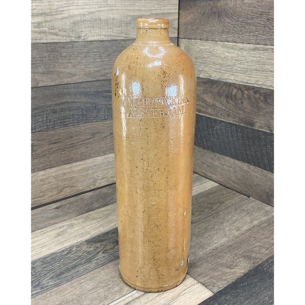 Antique Stoneware Gin Bottle Wynand Fockink Amsterdam Late 1800S